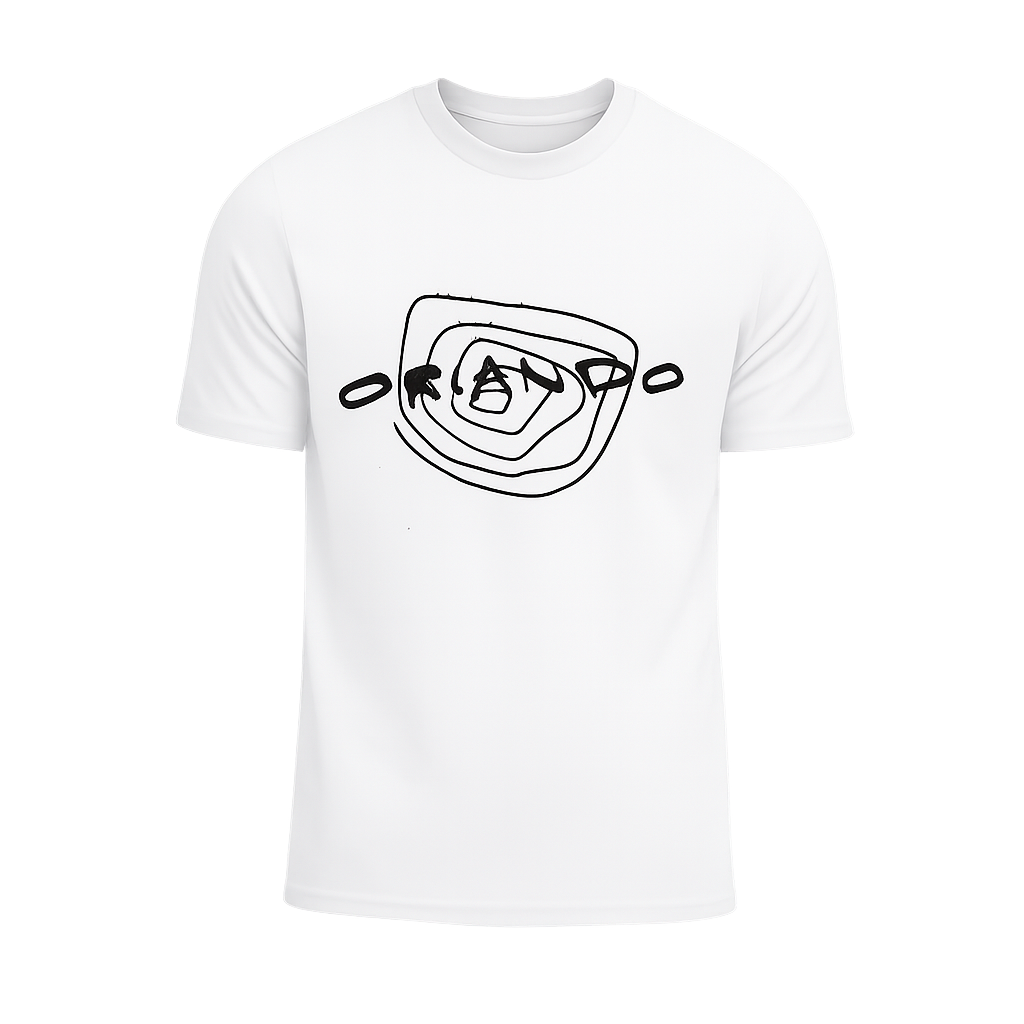 "orlando swirl" short sleeve white tee